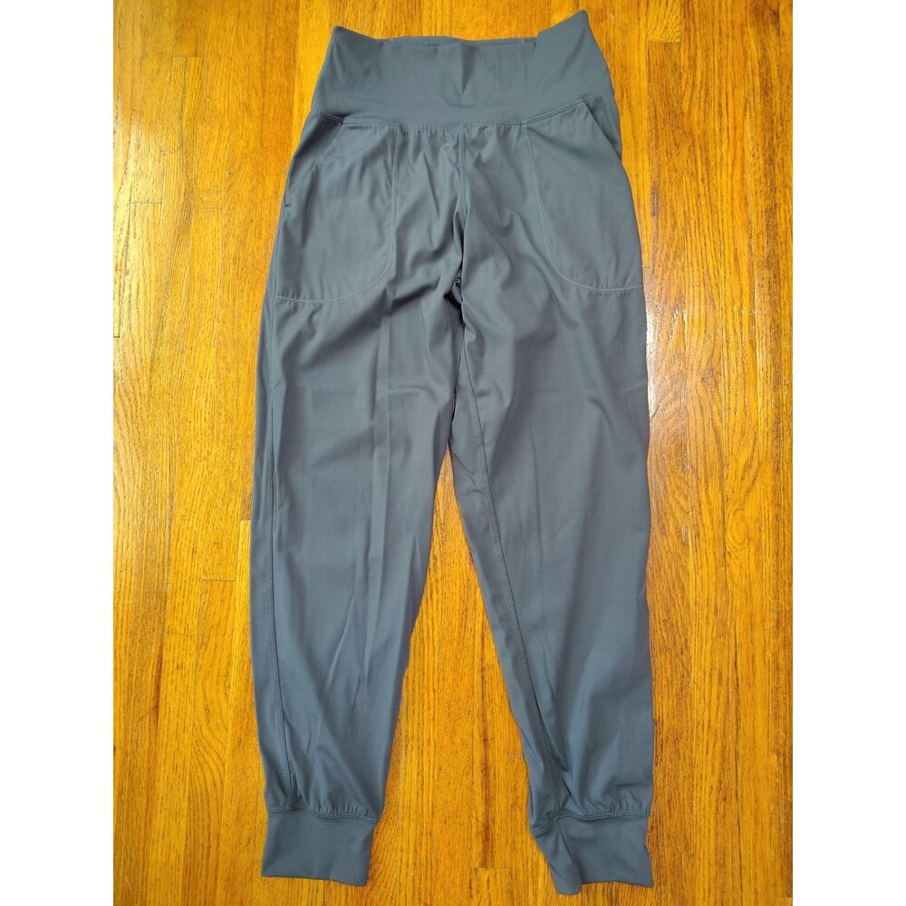 Oalka Women's Charcoal Gray Jogger Pants Athletic Workout Sz Med W/Pockets Comfy